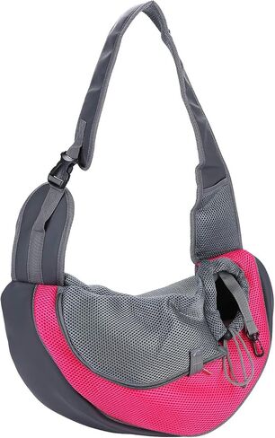Dog Sling Carrier Hand-Free Puppy Carrier Purse Breathable Mesh Pet Chest Bag Adjustable Outing Pet Travel Sling Bag for Small Dogs Cats Rabbits(Under 10 lbs) in Saudi Arabia