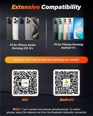 محول CarPlay اللاسلكي من الجيل الخامس مع شريحة A9، تصميم مضغوط للغاية، إعادة اتصال تلقائية سريعة 6X، CarPlay مستقر بدون زمن الوصول وAndroid Auto لنظام iOS 10+ Android 11+ in Kuwait