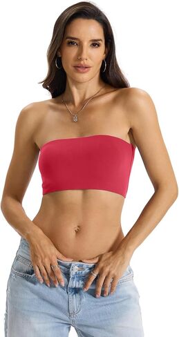 Womens Double Lined Tube Tops Crop Tank Top Non-Padded Strapless Bandeau Shirts Sexy Going Out Tops Summer 2026 in Saudi Arabia