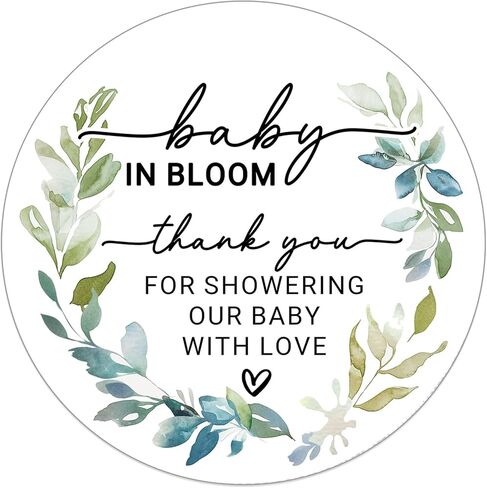 120 x Baby in Bloom Stickers – Wildflower Baby Shower Favor Labels for Party Bags and Gifts – Round Floral Thank You Stickers – 1.6 Inch (Baby) in Saudi Arabia