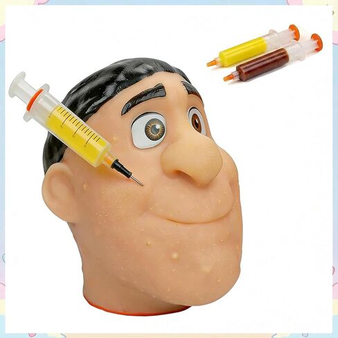 Stress Relief Pimple Popper Toy for Adults - Gift Box Edition, Realistic Silicone Face & Nose Simulator, Reusable Blackhead Popping Fidget Sensory Toy (Yellow) in Saudi Arabia