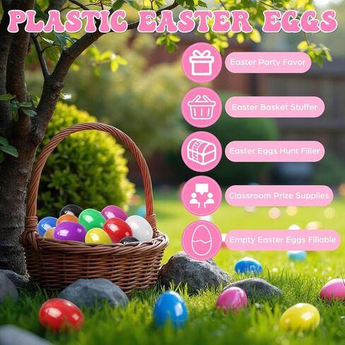 Easter Eggs 2.4" - Black Fillable Easter Eggs - 12 Pcs Easter Basket Stuffers - Black Eggs Bowl and Vase Filler Faux for DIY Spring and Easter Decorations (Black) in Saudi Arabia