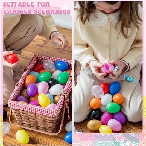 Easter Eggs 2.4" - Black Fillable Easter Eggs - 12 Pcs Easter Basket Stuffers - Black Eggs Bowl and Vase Filler Faux for DIY Spring and Easter Decorations (Black) in Saudi Arabia