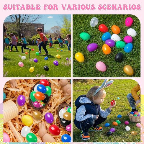 Easter Eggs 2.4" - Black Fillable Easter Eggs - 12 Pcs Easter Basket Stuffers - Black Eggs Bowl and Vase Filler Faux for DIY Spring and Easter Decorations (Black) in Saudi Arabia