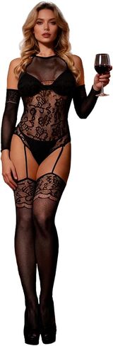 ohyeah Fishnet Body Stocking Lingerie Jacquard Mesh Jumpsuit Sexy Rave Outfits for Women Plus Size Bodystocking in Saudi Arabia
