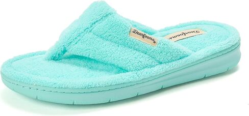 Dearfoams Women's Melanie Colorblocked Microfiber Terry Thong Slipper in Saudi Arabia