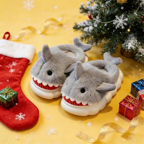 Kids Shark Slippers for Toddlers Boys Girls,Fuzzy Warm Winter Indoor Slippers with Non-Slip Sole,Christmas & New Year Gift for Little Shark Lovers. in Saudi Arabia