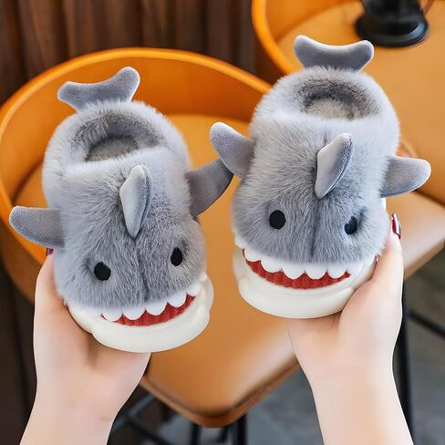 Kids Shark Slippers for Toddlers Boys Girls,Fuzzy Warm Winter Indoor Slippers with Non-Slip Sole,Christmas & New Year Gift for Little Shark Lovers. in Saudi Arabia