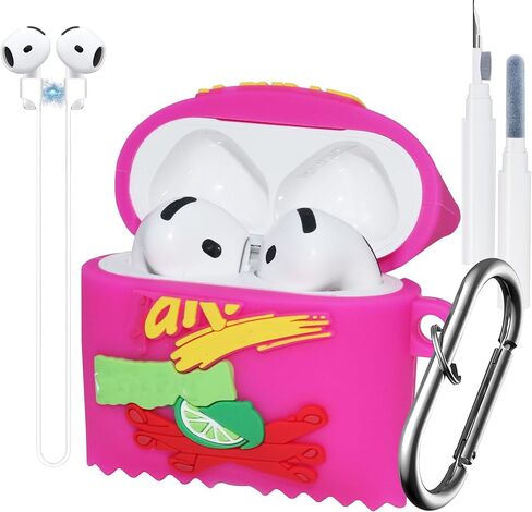 لعلبة AirPods الجيل الرابع غطاء زجاجة النيتروجين، إصدار 2024 ثلاثي الأبعاد لطيف كارتوني رائع مشروبات مضحكة ملحقات سيليكون مقاومة للصدمات لعلبة AirPods 4 مع حزام مغناطيسي لصبي فتاة طفل في سن المراهقة in Kuwait