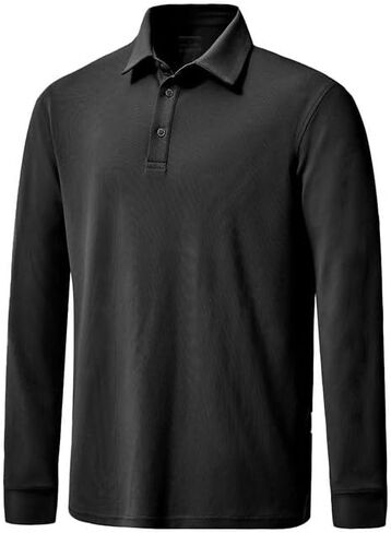 Men's Polo Shirt Long Sleeve with Collar UPF 50+ Thermal Top for Golf, Hiking & Outdoor Work Casual Business in Saudi Arabia
