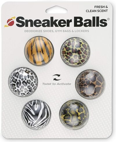 Sneaker Ball Shoe Odor Eliminator & Remover - Fresh, Clean Scent Blocks Odors - Twist-to-Activate - Compact & Durable - Fun, Colorful Designs - Ideal for Shoes, Gym Bags, Lockers, Pickleball, 6 Pack in Saudi Arabia