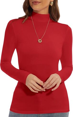 قمصان Zephyrine النسائية ذات الأكمام الطويلة ذات الياقة المدورة خفيفة الوزن وخفيفة الوزن ذات طبقة أساسية مناسبة in Kuwait