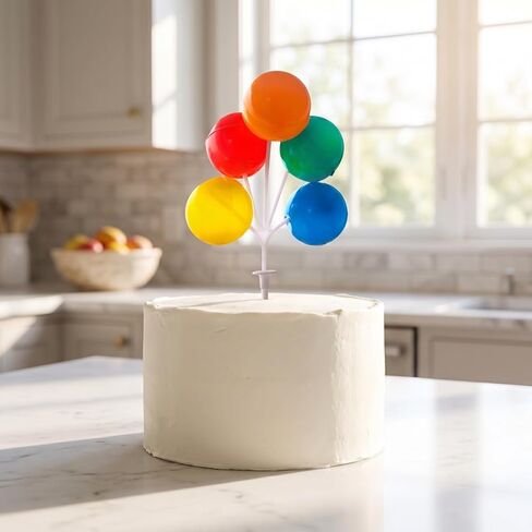 Multi-Color Plastic Balloon Cake Toppers, Mini Balloon Garland Reusable Decorative Picks for Birthday Party, Wedding, and Celebration Cakes, 5PCS in Saudi Arabia