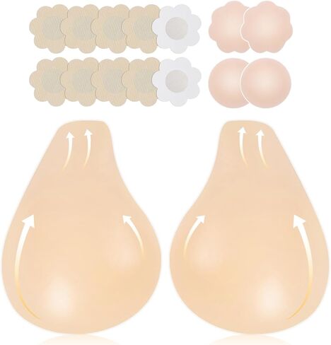 Nipple Covers for Women, Push up Sticky Bra for Women, Reusable Invisible Seamless Silicone Adhesive Bras with Lift in Saudi Arabia