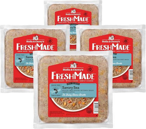 Stella & Chewy's FreshMade Frozen Fresh Grain-Free Beefy-Licious Dog Food, 16-oz Pouch (Pack of 4) in Kuwait