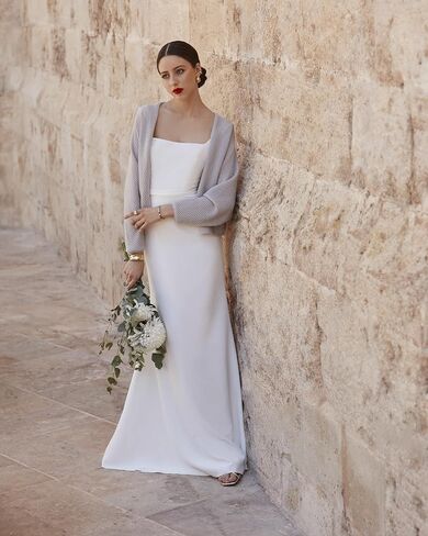 Elegant Wedding Cover Up, Bridal Wrap Shawl, Open Front Cardigan Bolero (WHITE) in Kuwait