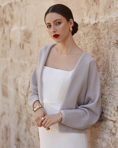 Elegant Wedding Cover Up, Bridal Wrap Shawl, Open Front Cardigan Bolero (WHITE) in Kuwait