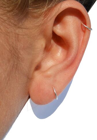 14K Gold Conch Hoop Earring Gold | Earring Helix Piercing Hoop Hoops Jewelry Helix Hoop Earring 20 Gauge Hoop Earrings Orbital 10mm | Handmade in FL in Saudi Arabia