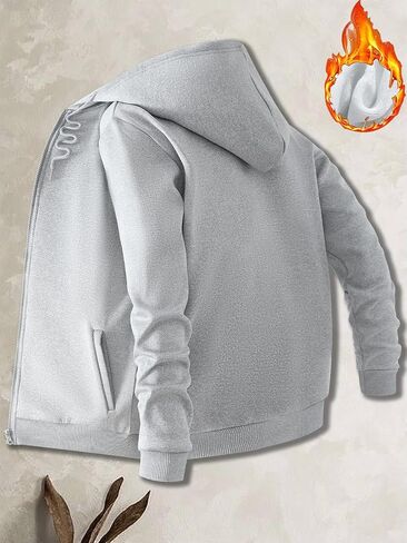 Composite ultra-soft fleece comfortable skin-friendly casual cardigan zip-up hooded sports windbreaker jacket in Saudi Arabia