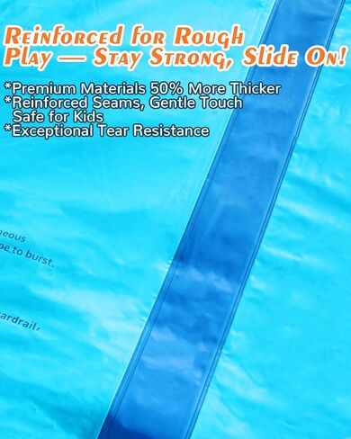 Slip and Water Slide for Kids and Adults Backyard,2 Lanes Extra Long Inflatable Slip and Water Slide with Sprinkler and Bodyboards,Heavy Duty Summer Outdoor Water Toy,Blue Shark Theme in Saudi Arabia