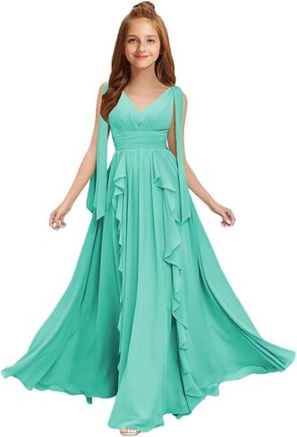 Mrhush Junior Jestmyid Dresses for Teen Girls Dress Dress Chiffon Chiffles Flower Girl Dress for Wedding v Decer Party Barty in Saudi Arabia