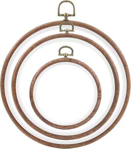 Swpeet 4Pcs 4 Sizes Circle Oval Rectangular Octagonal Embroidery Hoops Kit, Imitated Wood Plastic Display Frame, Cross Stitch Hoop Ring for Art Craft Sewing and Hanging Ornaments Home Decor in Saudi Arabia