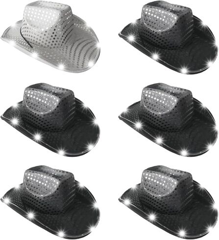 20 أجهزة كمبيوتر زفاف تضيق قبعة رعاة البقر LED Cowboy Hat Light in Kuwait