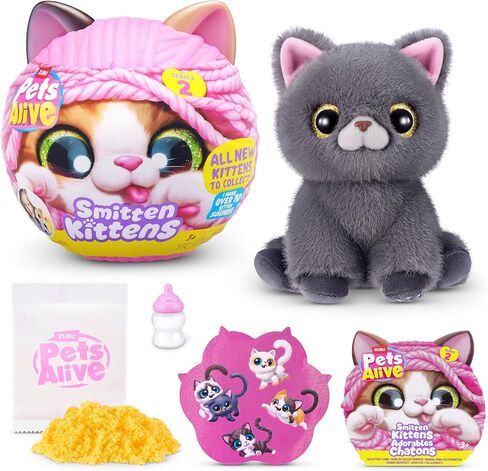 Pets Alive Smitten Kittens Series 2 (Ragdoll) by ZURU – Interactive Plush Cat Toy with 10 Sounds, Surprise Unboxing, Soft Collectible Pet for Ages 3+ in Kuwait