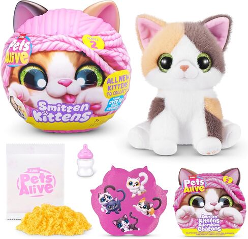 Pets Alive Smitten Kittens Series 2 (Ragdoll) by ZURU – Interactive Plush Cat Toy with 10 Sounds, Surprise Unboxing, Soft Collectible Pet for Ages 3+ in Kuwait