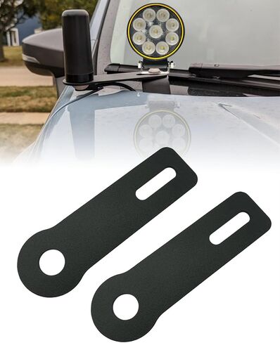 امتداد حامل ضوء الخندق العالمي ، لا يوجد حفر الخناق الخفيفة امتداد مُلسِّد A-Pillar LED LED Extensions Steel Hinge Hinge Mount Bracket للشاحنة SUV UTV ATV (حزمة سوداء 2) in Kuwait