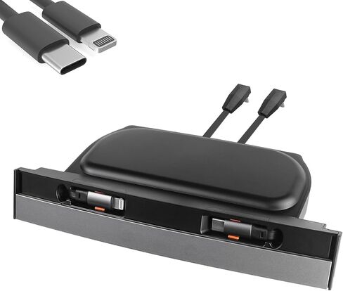 65W USB Charger Hub لـ Tesla Model Y Juniper 2025،2026 إكسسوارات-مركز شحن سريع 4 شحن مع غطاء منزلق ، محور شاحن الهاتف القابل للسحب ، محطة الإرساء لـ Tesla Model 3 Highland 2024-2026 in Kuwait