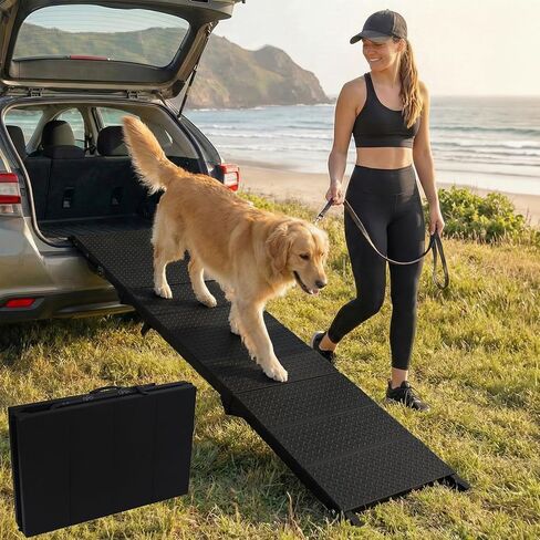 Dog Ramp for Car 71" X 18.7" Extra Long Folding Aluminum Pet Ramp for Large Dogs up to 250 LBS, Portable Waterproof Dog Ramps for SUV Truck and High Bed in Kuwait