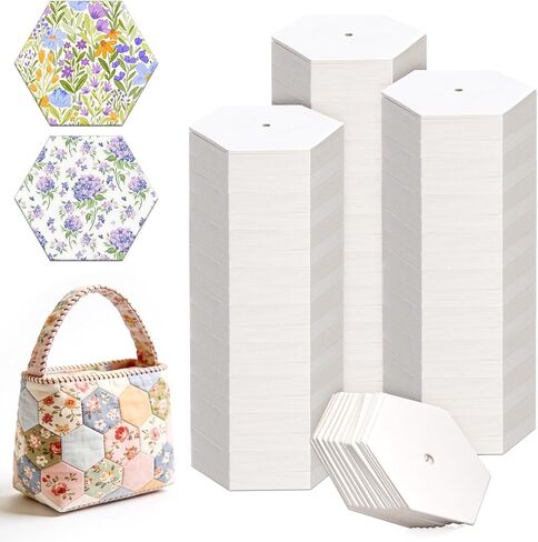 300 PCS 2" White Hexagon Piecing Paper Templates, Quilting Templates Accessories for DIY Patchwork Crafts and Sewing Supplies in Saudi Arabia