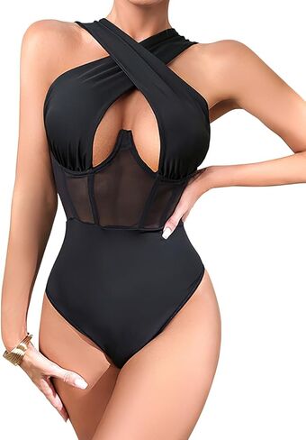 Criss Cross Halter Neck Body Suits for Womens Push up Bodysuit Bodysuits S-3XL in Kuwait