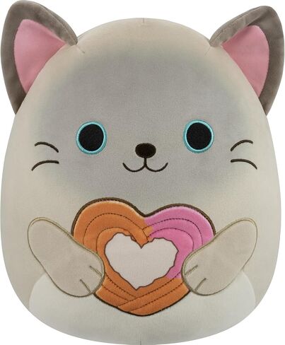 Squishmallow الأصلي 12 بوصة Ludwig The Teal Frog Holding Rose - قطيفة رسمية لعيد الحب من Jazwares (متوسطة الحجم) in Kuwait