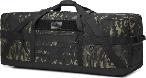 حقيبة دفل كبيرة للغاية سعة 125 لتر للسفر - حقيبة دفل شديدة التحمل مع جيوب متعددة لمعدات التخييم والسفر وتخزين المعدات الرياضية، أسود سم in Kuwait