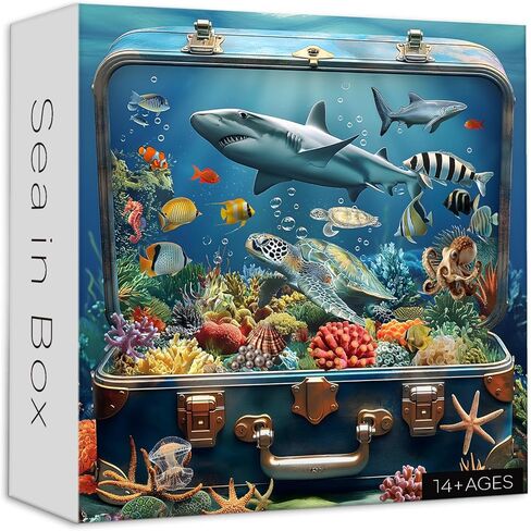 Sea Turtle Jigsaw Puzzles 1000 Pieces for Adults, Larkipuzz Ocean Animals Puzzles Fish, Impossible Difficult Coral Puzzle for Home Decor in Saudi Arabia