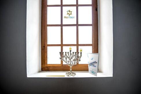 HOLY VOICE Hanukkah Menorah Premium Set – Complete Set with Chanukah Candles, Silver-Plated Menorah in Saudi Arabia