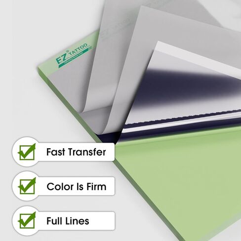 ورق نقل الوشم من EZ - 50 ورقة مقاس A4 ورق استنسل للوشم، 4 طبقات 8.3 بوصة × 11.7 بوصة ورق تتبع حراري للوشم لملحقات ومستلزمات الوشم in Kuwait
