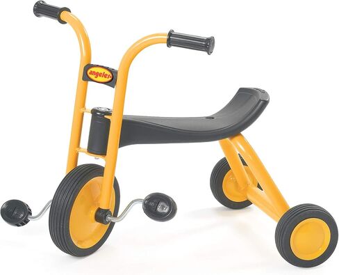 دراجة ثلاثية العجلات للأطفال الصغار من أنجليس ماي رايدر مقاس 11 بوصة، دراجة ثلاثية العجلات للأطفال قابلة للتعديل بعجلات مطاطية، أصفر/أسود in Kuwait