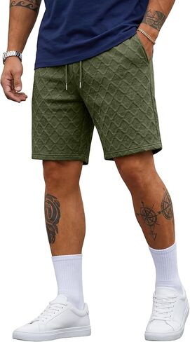 JMIERR Mens Sweat Shorts Drawstring Summer Beach Stretch Texture 7 inch Running Shorts with Pocket in Saudi Arabia