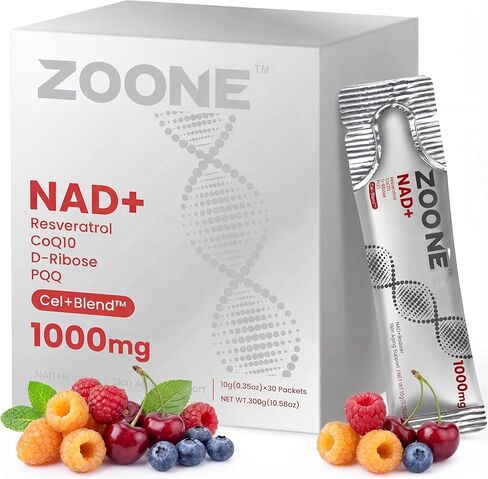 NAD Liquid Supplement, NAD+ Liquid Supplement 1000mg, with Nicotinamide Riboside, Resveratrol & PQQ, NAD Supplements for Men & Women, Healthy Aging & Boosts Cellular Energy – 30 Packs in Saudi Arabia