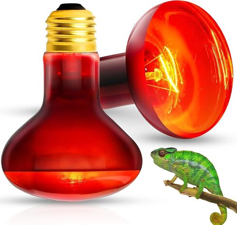 EvaStary لمبة الحرارة الزواحف، 100W محاكاة ضوء النهار الطبيعي الزواحف المصابيح بقعة ضوء، UVA لمبات مصباح الحرارة الزواحف للزواحف، التنين الملتحي، السحلية، البرمائيات، السلحفاة، الأفعى، الدجاج، 2pack in Kuwait