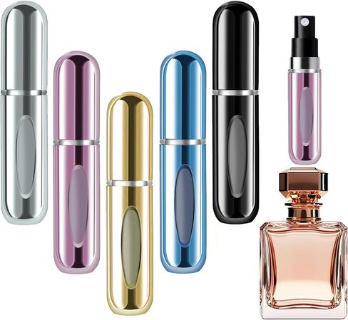 زجاجة رذاذ عطر صغيرة محمولة قابلة لإعادة الملء، زجاجة عطر قابلة لإعادة التعبئة بحجم مناسب للسفر - رذاذ عطر قابل لإعادة التعبئة، علبة مضخة رائحة، 4 قطع عبوة من 5 مل رذاذ عطر صغير in Kuwait
