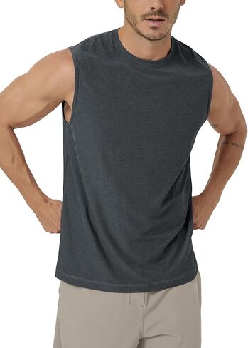ODODOS Men's Performance Sleeveless Shirts - Stratum Tech Tank Top Ultra Soft Moisture Wicking UPF 50+ Workout Muscle Tee in Saudi Arabia