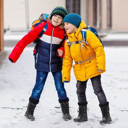 GINNI Kids أحذية الثلوج للأولاد والبنات أحذية الشتاء الدافئة للماء بطة التمهيد زلة مقاومة في الهواء الطلق أحذية الثلوج للطفل / طفل صغير / طفل كبير in Kuwait
