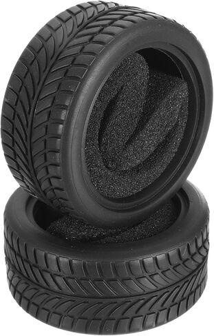 MECCANIXITY 2 Pcs RC 1/10 on Road Car Tire, Rubber Super Soft Tyre Racing Drift Tires with Foam Insert for RC 1:10 HPS TT01 Touring Drift Car Wheel Rim Upgrades V-Shaped Pattern in Saudi Arabia