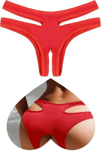 Ohyeahlady النساء مثير الملابس الداخلية قطع ملخصات حجم كبير سراويل تنفس صفيق محب ثونغ بيكيني S-2XL in Kuwait