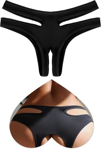 Ohyeahlady النساء الملابس الداخلية المشاغب قطع ملخصات سراويل Crotchless تنفس صفيق محب سراويل مريحة S-2XL in Saudi Arabia