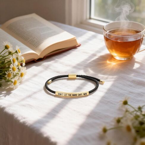 Dont Let The Hard Days Win Bracelet，Motivational Handmade Braided Adjustable Wrap Bracelets Inspirational Gifts for Women Men Best Friend Birthday Christmas Gifts in Saudi Arabia